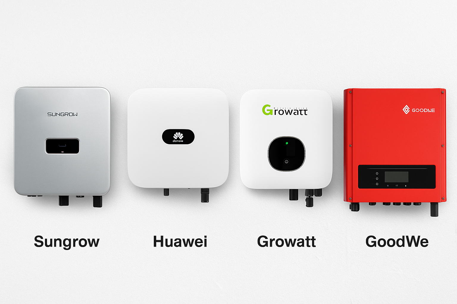 So sánh inverter phổ biến (Sungrow / Huawei / Growatt / GoodWe)